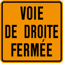 Voie de droite fermée Tab